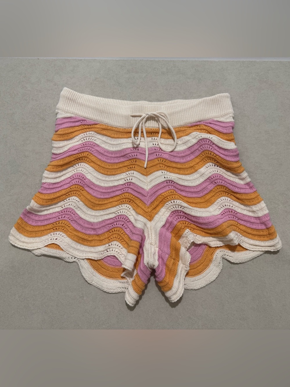 L*SPACE Make Waves Crochet Knit Shorts Catching Sun Size S NWT